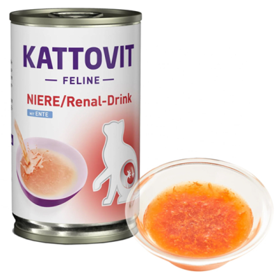 Kattovit Veterinary Niere Renal Drink КАТТОВІТ РЕНАЛ КАЧКА дієтичний напій для котів із захворюваннями нирок, банка
