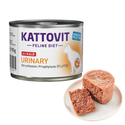 Kattovit Veterinary Urinary Veal КАТТОВІТ УРІНАРІ ТЕЛЯТИНА повнораціонний беззерновий вологий дієтичний корм для котів із захворюваннями нижніх сечовивідних шляхів банка