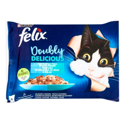 Набір консерв Felix Doubly Delicious для кішок з лососем-сардиною та фореллю-скумбрією