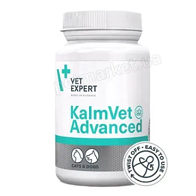Харчова добавка VetExpert KalmVet Advanced (КалмВет Едвансд), що зменшує симпотоми стресу у котів і собак