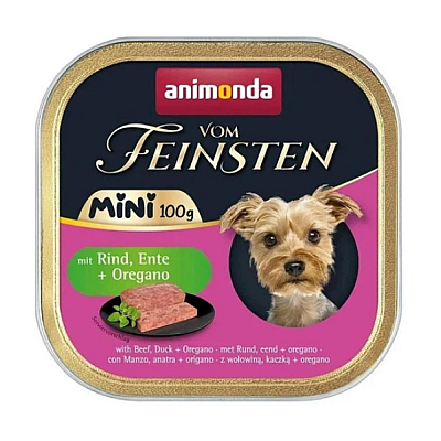 Корм вологий Vom Feinsten Adult Mini для собак міні порід з яловичиною, качкою + орегано