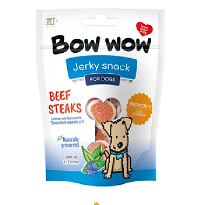Ласощі для собак Bow wow снеки з яловичини у вигляді стейків