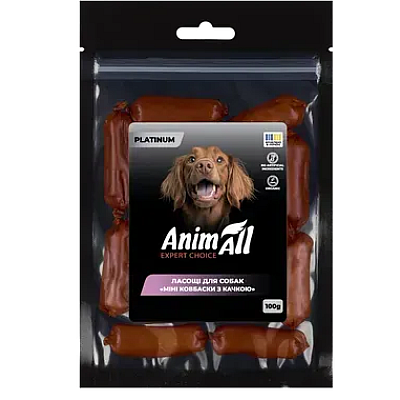 Лакомство для собак AnimAll PLATINUM мини колбаски с уткой