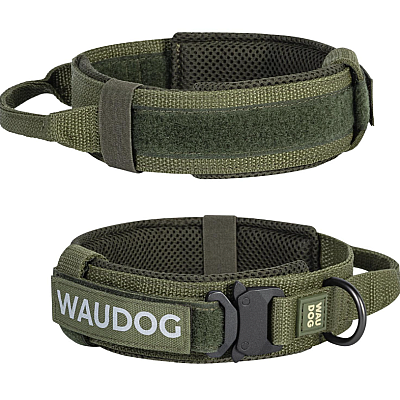 Нашийник з ручкою тактичний для собак WAUDOG PRO, металевий фастекс