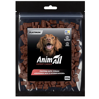 Лакомство для собак AnimAll PLATINUM соломка мини с говядиной