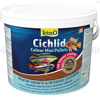 Сухий корм в гранулах для забарвлення всіх цихлід Tetra Cichlid Color MINI, 10 л