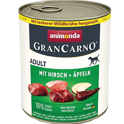 Корм GranCarno Adult Deer with Apple консервований д/соб з олениною і яблуком
