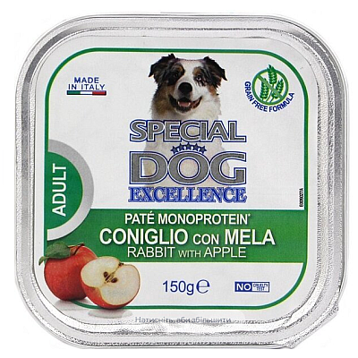 Вологий корм для собак Monge SDE Dog Fruit, монопротеїн, кролик з яблуками
