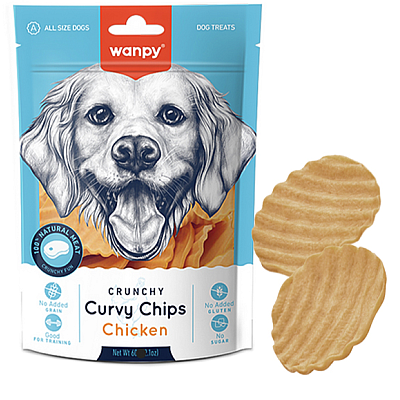 Wanpy Curvy Chips Chicken ВАНПІ ЧІПСИ ХРУМКА КУРКА ласощі для собак 60г
