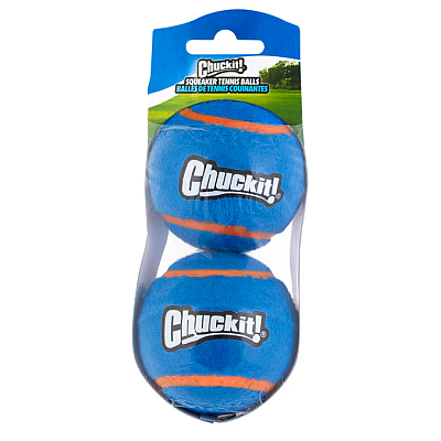 CI SQUEAKER TENNIS BALL MD 2PK/ 2 тенісні м'ячі з пискавкою Chuсkit! для собак синій 