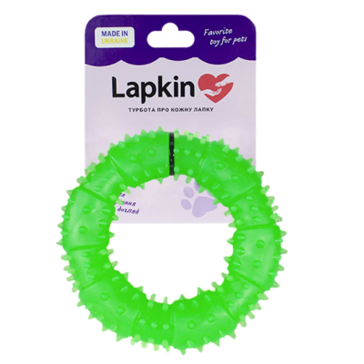 Іграшка Lapkin кільце з шипами для собак зелений