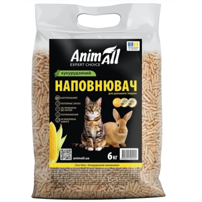 Наповнювач для туалетів домашніх тварин AnimAll кукурудзяний