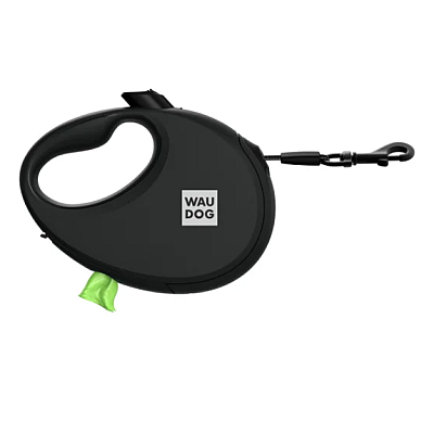 Повідець-рулетка Waudog R-leash для собак, з контейнером для пакетів, світловідбивна стрічка, S, до 12 кг, 3 м