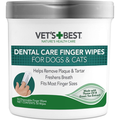 Серветки Vet's Best Dental Care Finger Wipes для догляду за ротовою порожниною