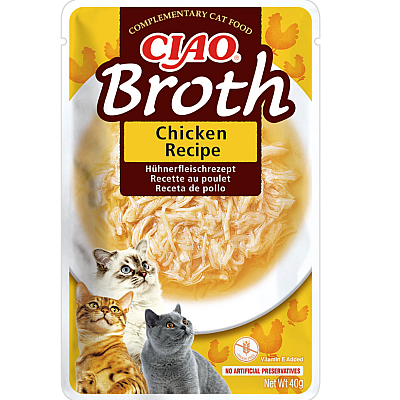 INABA "CIAO Broth" вологий корм для котів, з тушкованою куркою в бульйоні