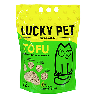 Наповнювач Lucky Pet з тофу для котячого туалету, гіпоалергений, 12 л