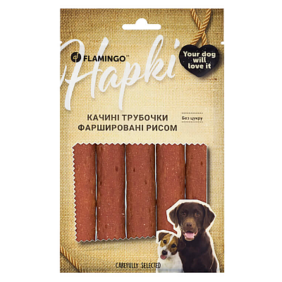 Flamingo Ласощі для собак качині трубочки фаршировані рисом