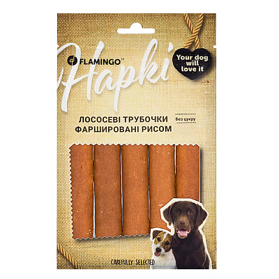 Flamingo Ласощі для собак лососеві трубочки фаршировані рисом