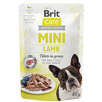 Вологий корм з ягням філе в соусі Brit Care Mini Lamb для собак мініатюрних порід пауч, 85 г