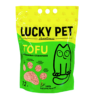 Наповнювач Lucky Pet з тофу для котячого туалету, з ароматом полуниці, 12 л
