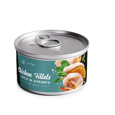 Корм вологий для кошенят Savory Chicken Fillets rich in Shrimps in Jelly for Kittens філе курки з креветками в желе