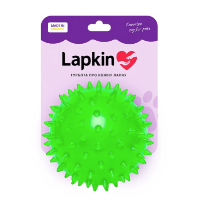 Іграшка Lapkin м'яч шипований з пищалкою для собак і котів зелений