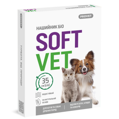 Нашийник Provet SOFTVET БІО для котів та собак дрібних порід репелентний