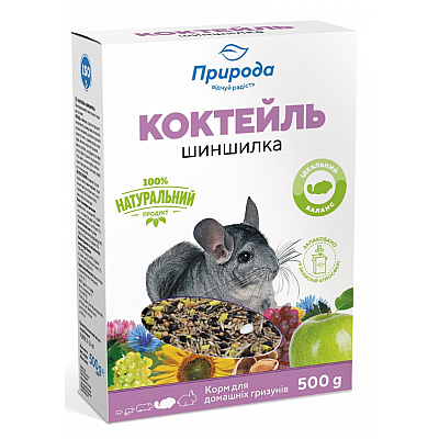 Корм Природа Коктейль Шиншилка для шиншил та інших декоративних гризунів