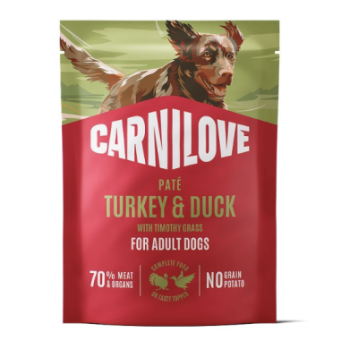 Корм вологий Carnilove Turkey & Duck with Timothy Grass для собак паштет індичка і качка з тимофіївкою