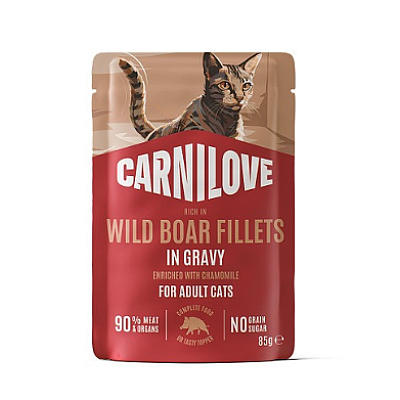 Корм вологий Carnilove Gravy Wild Boar with Chamomile для котів дикий кабан і ромашка в соусі