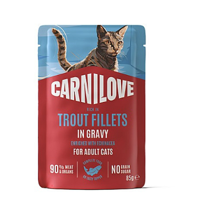 Корм вологий Carnilove Gravy Trout with Echinacea для котів форель та ехінацея в соусі