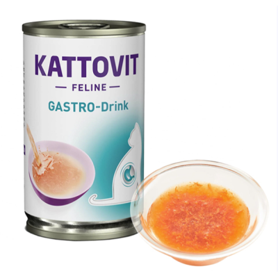 Kattovit Veterinary Gastro Drink КАТТОВІТ ГАСТРО дієтичний напій для котів із захворюваннями шлунково-кишкового тракту та підшлункової залози, банка