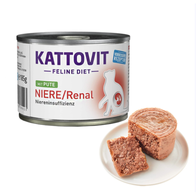 Kattovit Veterinary Niere Renal Turkey КАТТОВІТ РЕНАЛ ІНДИЧКА повнораціонний вологий дієтичний корм для котів із захворюваннями нирок