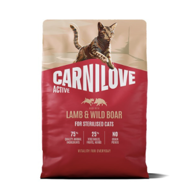 Сухий корм для стерилізованих котів Carnilove Cat Lamb and Wild Boar - Sterilised з м'ясом ягняти та дикого кабана