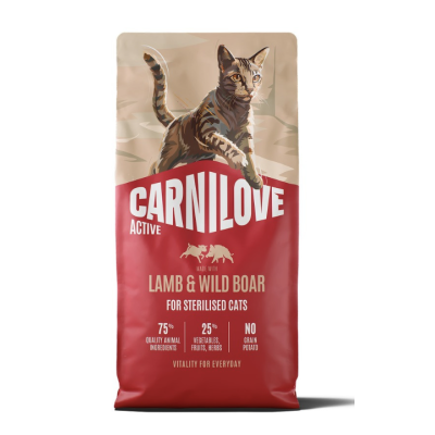 Сухий корм для стерилізованих котів Carnilove Cat Lamb and Wild Boar - Sterilised з м'ясом ягняти та дикого кабана