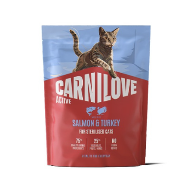 Корм сухий Carnilove Active Salmon & Turkey Sterilised для стерилізованих котів лосось та індичка