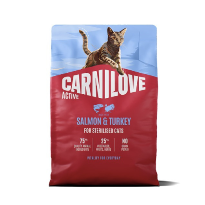 Корм сухий Carnilove Active Salmon & Turkey Sterilised для стерилізованих котів лосось та індичка