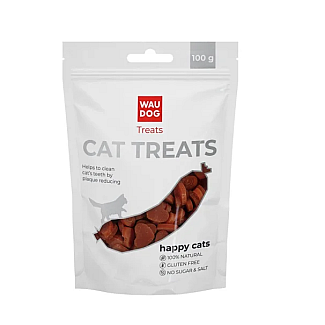 Ласощі для котів Waudog Treats "Лососеві жувальні сердечки", 100 г