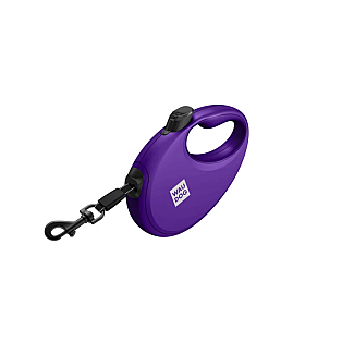 Повідець-рулетка Waudog R-leash з контейнером для пакетів для собак, світловідбивна стрічка, S, до 12 кг, 3 м, фіолетовий