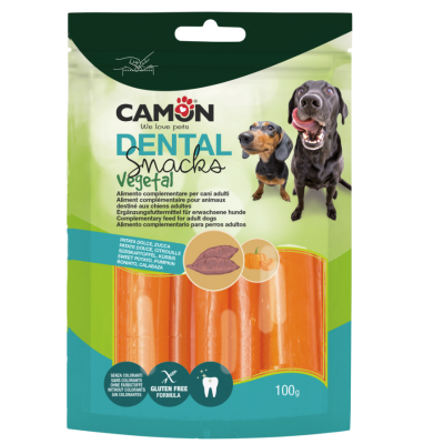 Ласощі для собак Camon Dental Snak, Каноллі, з солодкої картоплі з гарбузом 10 см