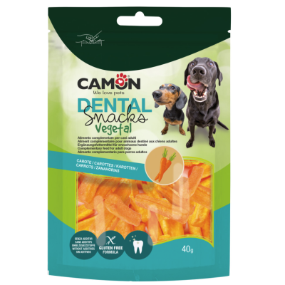 Ласощі для собак Camon Dental Snak, хрустка морква 4 см