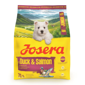 Сухой корм для щенков и взрослых собак мелких пород Josera Mini Junior Duck & Salmon, 3 кг