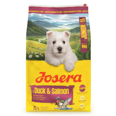 Сухой корм для щенков и взрослых собак мелких пород Josera Mini Junior Duck & Salmon