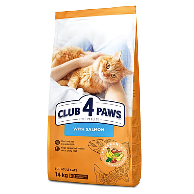 Cухий корм CLUB 4 PAWS PREMIUM Клуб 4 лапи з лососем для дорослих кішок