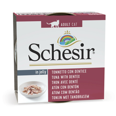 Натуральні консерви для котів Schesir Tuna with Dentex Шезір тунець з зубаном в желе