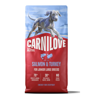 Сухой корм для щенков и молодых собак крупных пород (весом от 25 кг) Carnilove Salmon & Turkey Large Breed Puppy с лососем и индейкой