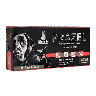Таблетки Modes Prazel антигельмінтний захист для собак і котів, 10 таб