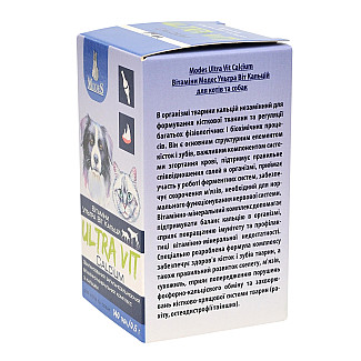 Вітамінно-мінеральний комплекс ModeS Ultra Vit Calcium для котів та собак з кальцієм, 140 таб по 0.5 г