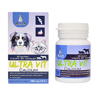 Вітамінно-мінеральний комплекс ModeS Ultra Vit Calcium для котів та собак з кальцієм, 140 таб по 0.5 г