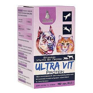 Вітамінно-мінеральний комплекс ModeS Ultra Vit Protein для котів та собак з протеїном, 140 таб по 0.5 г